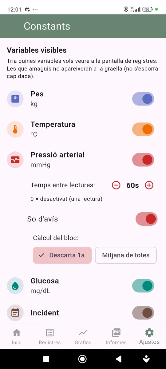 Configuració de Constants